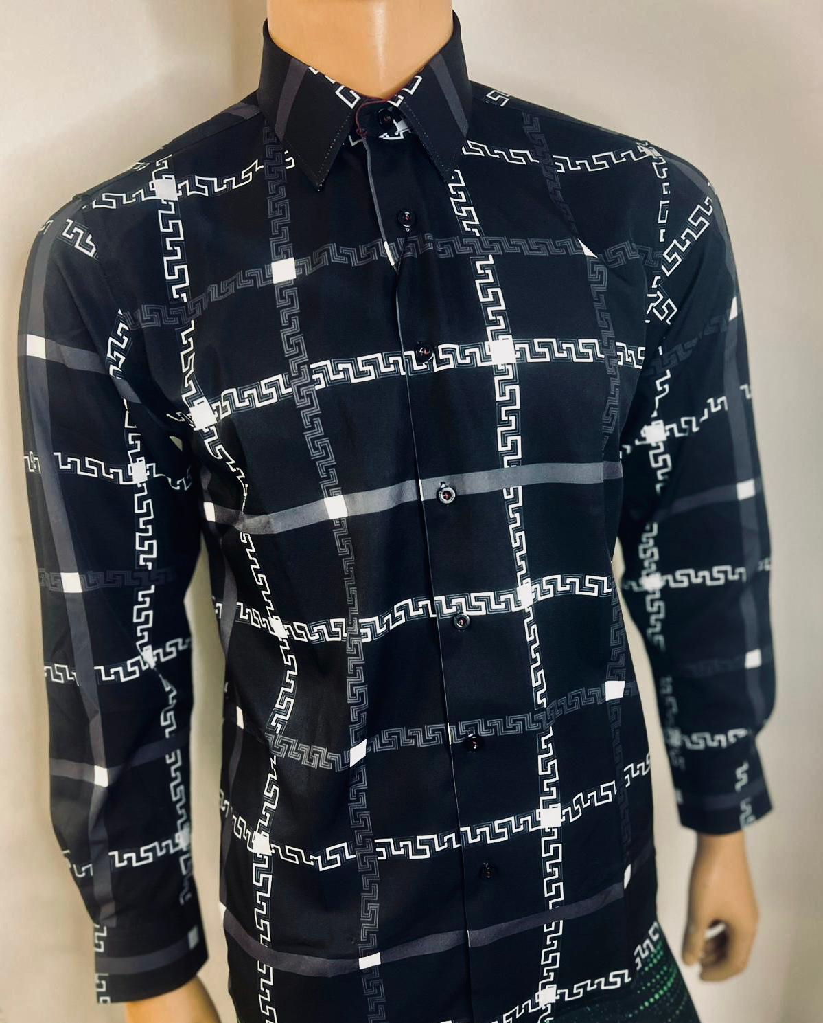 Eccentric Design Long Sleeve Polo Shirt