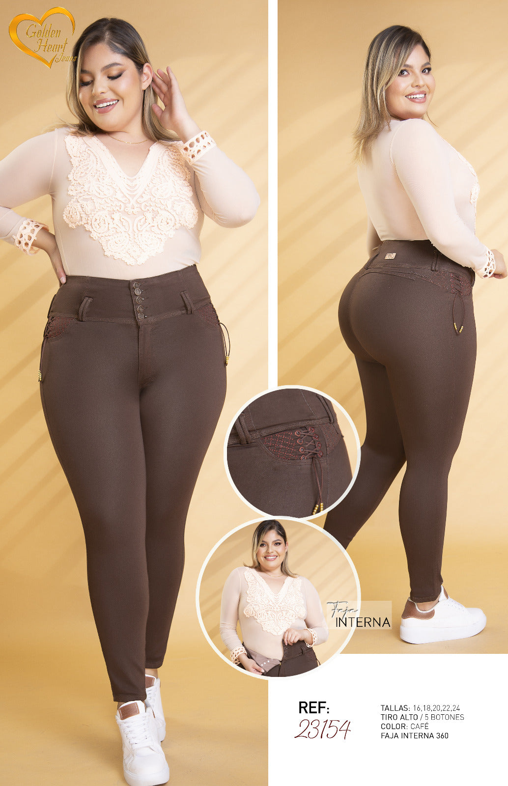 Enchanté Elegance Colombian Jeans Levantacola