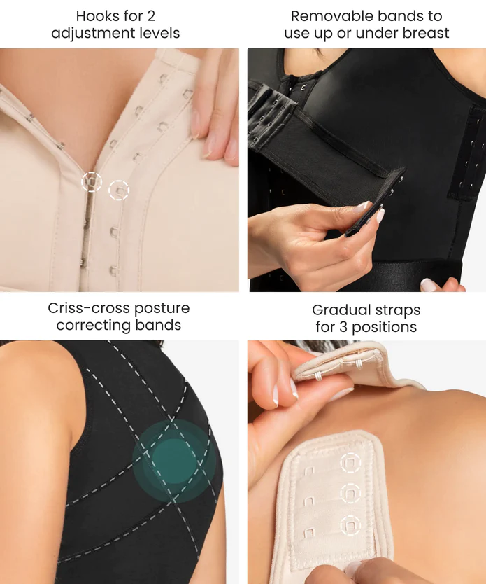 Adjustable Surgical Bra With Removable Band