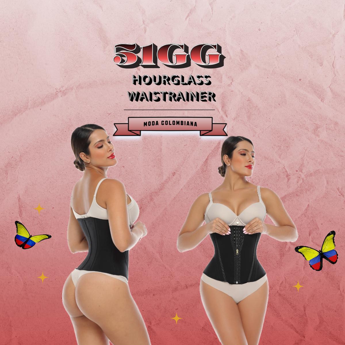 Hour Glass Waist-Trainer with Hooks + Zipper