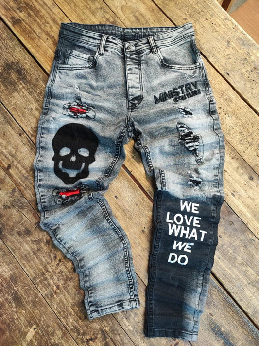 Colombian Jeans Gray Death Prints