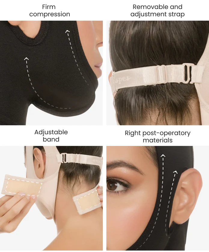 Post Surgery Compression Face Wrap