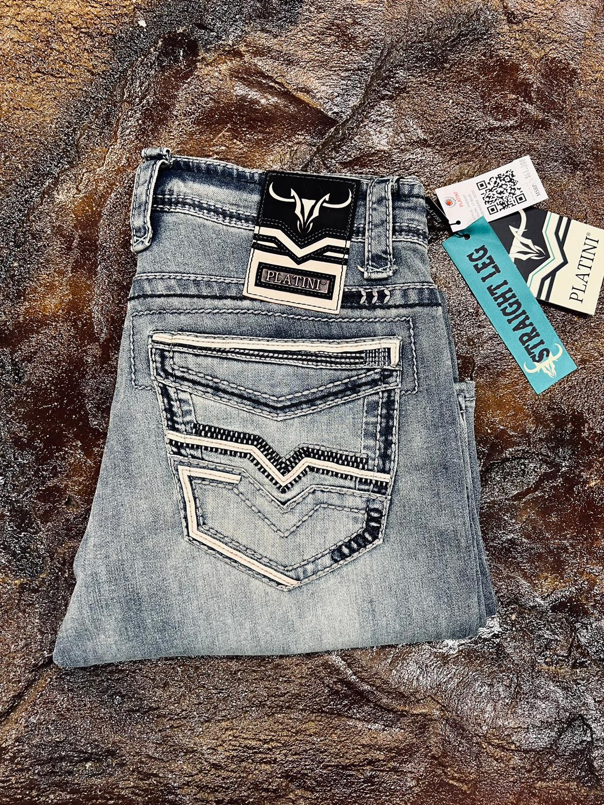 Boot Cut Jean For Men With Cowboy Design Back Pocket