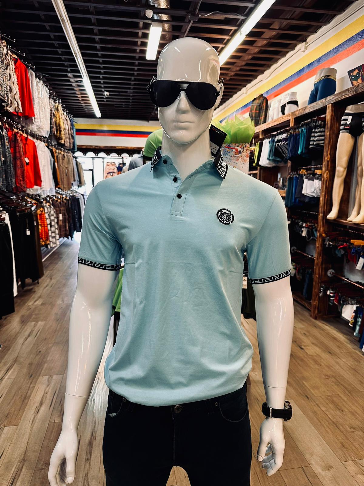 Print Contrast Trim Polo Shirt