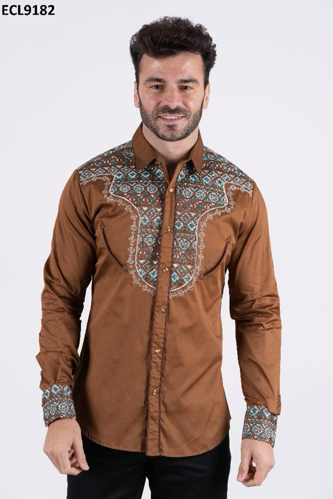 High Quality Cowboy's Embroidered Long Sleeve Men's Denim Shirts