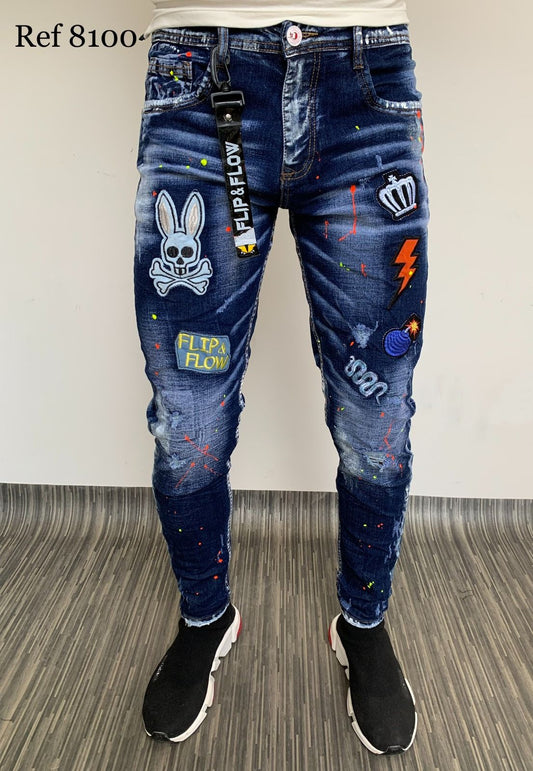Colombian Jeans Bold Print