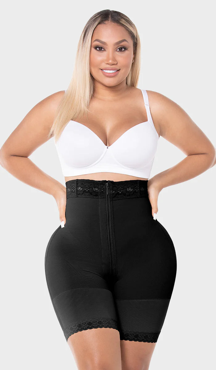 Hour-Glass Short High Waist with Zipper