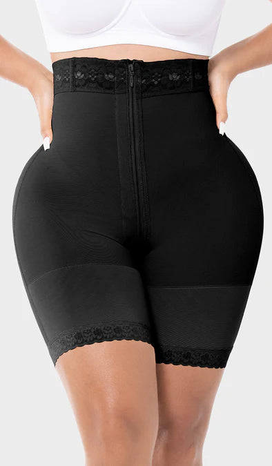 Hour-Glass Short High Waist with Zipper