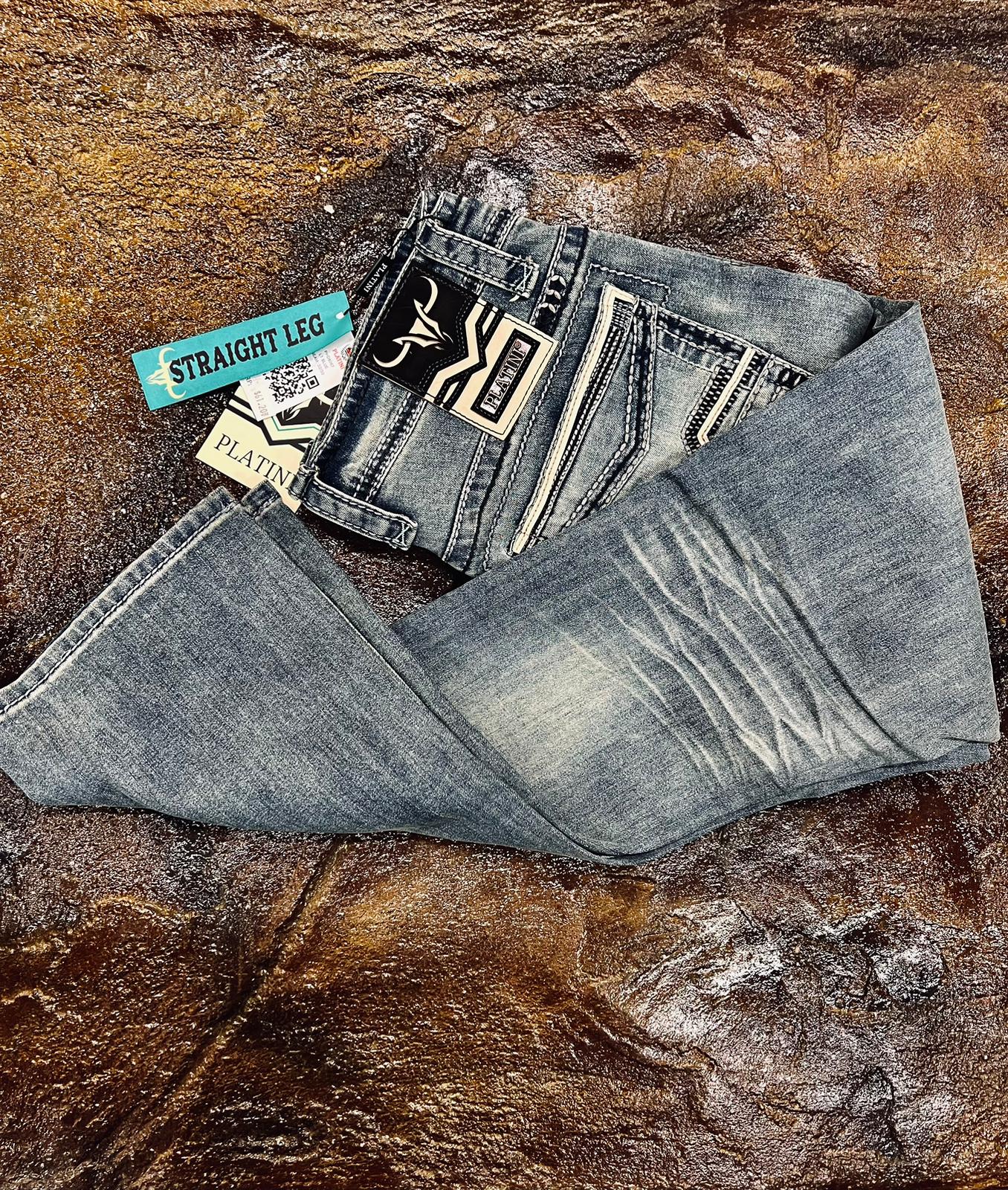 Boot Cut Jean For Men With Cowboy Design Back Pocket
