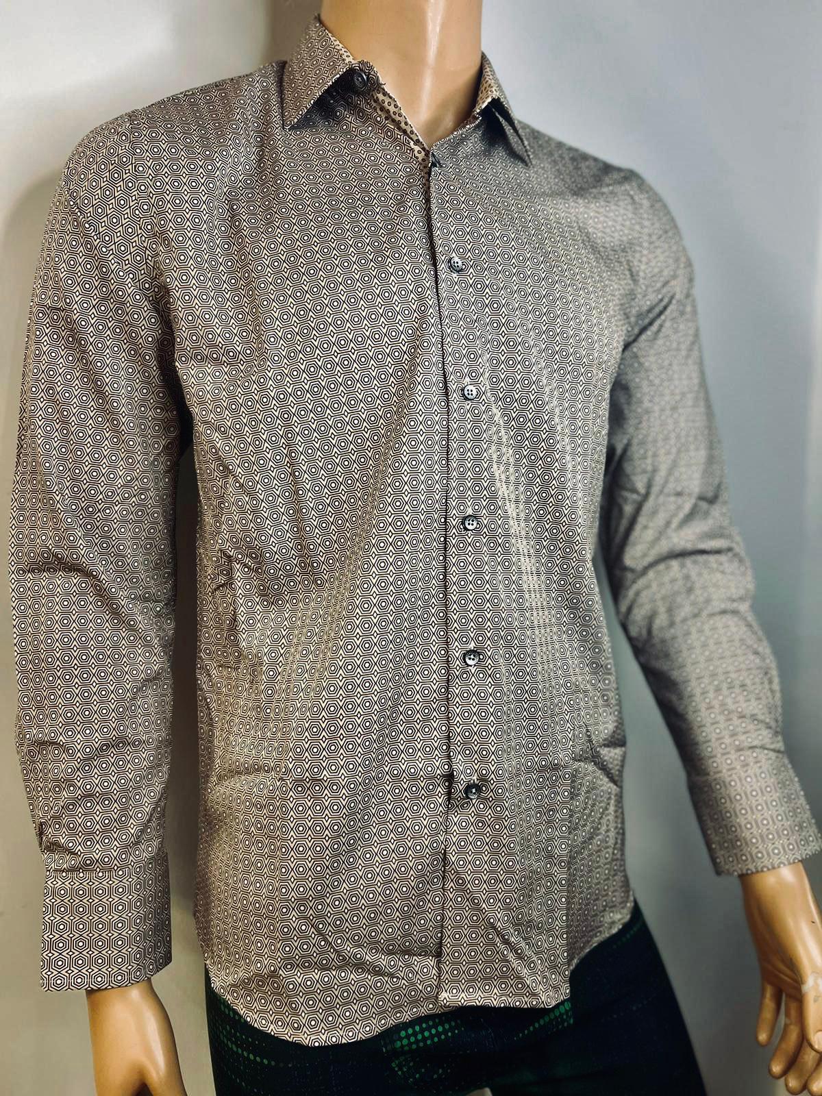 Loopy Print Long Sleeve Polo Shirt