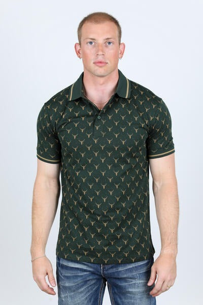 Bull Print Polo Shirt