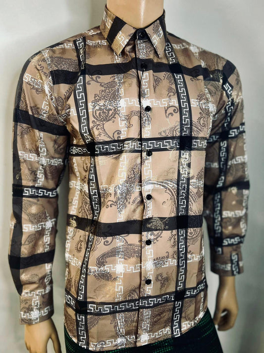 Eccentric Design Long Sleeve Polo Shirt