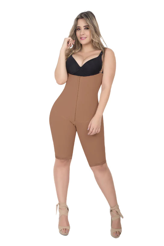 Open Bust Tummy Control Butt Lifter Knee Length