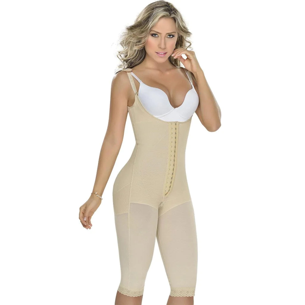 Knee-Length Faja with Back Coverage & Adjustable Straps