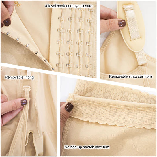 Knee-Length Faja 4 Frontal Hooks Back Coverage