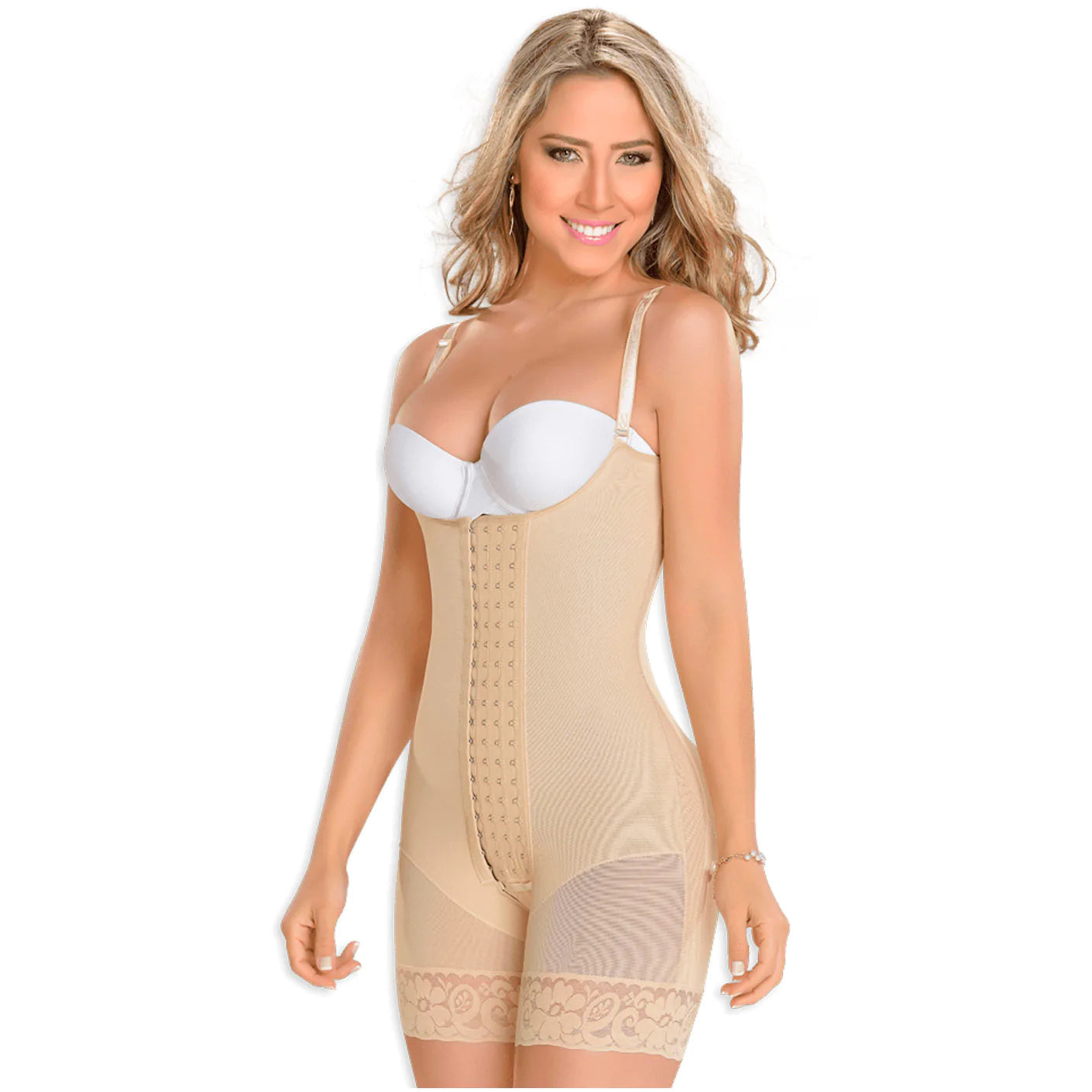 Mid-Thighs Faja 4 Frontal Hooks Thin Straps