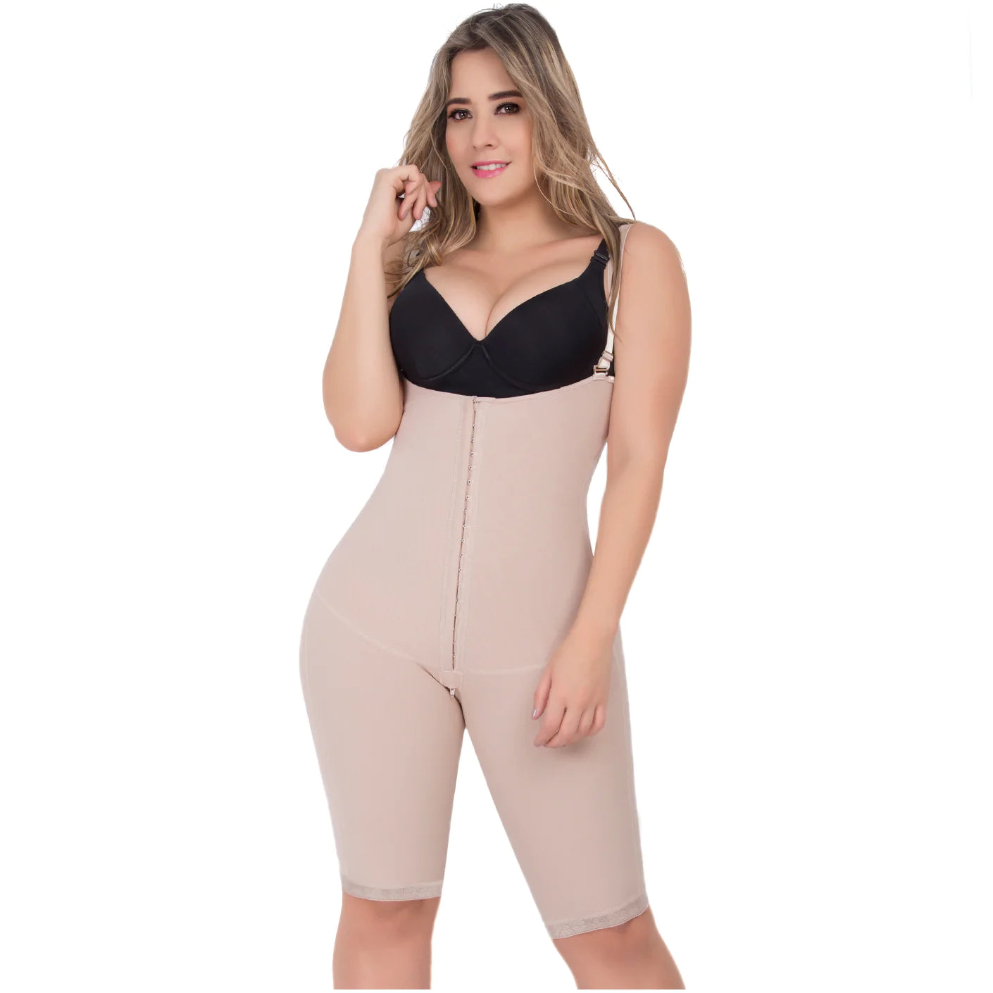 Open Bust Tummy Control Butt Lifter Knee Length