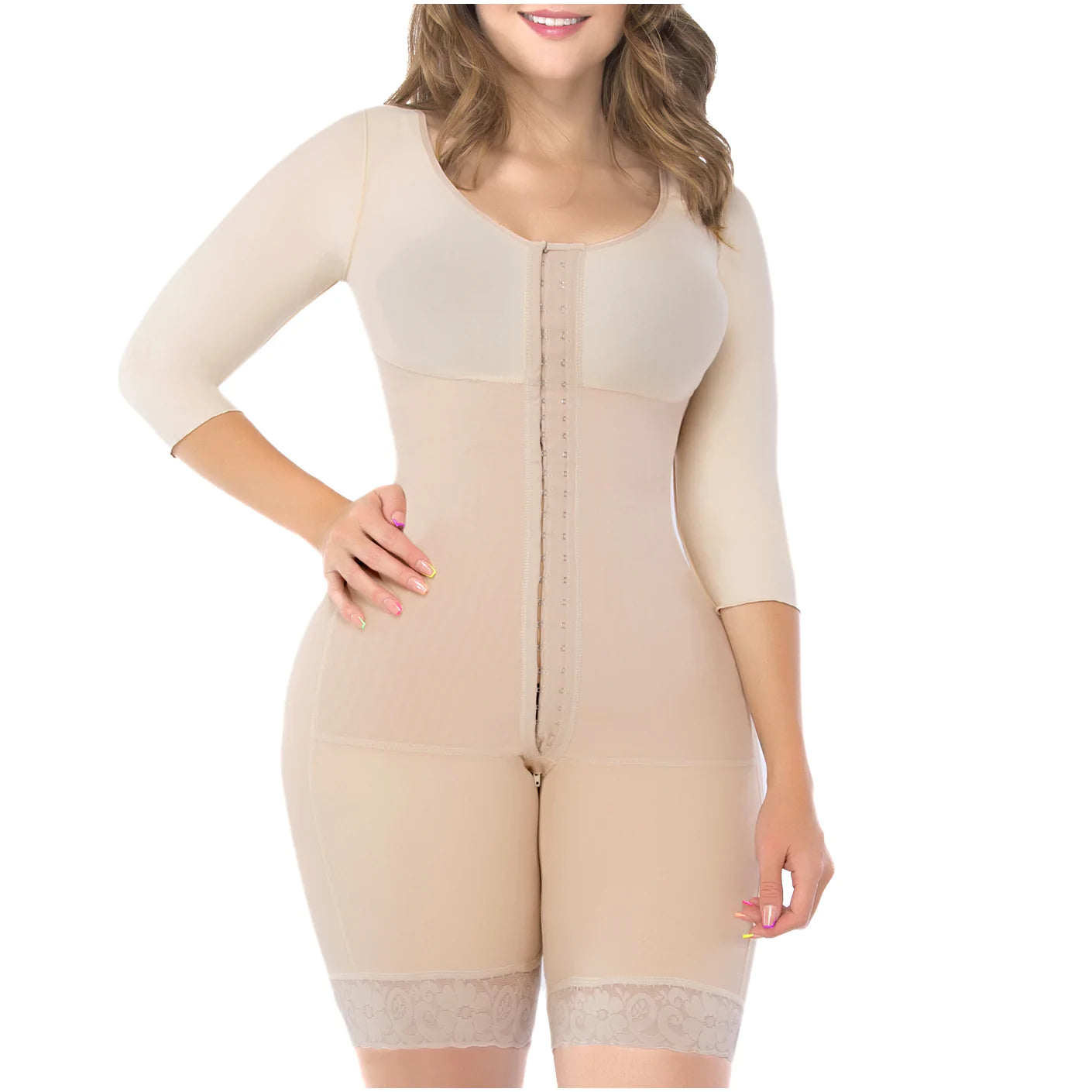 Uplady Knee Length Faja with Sleeves & Bra Ref 6189-6235