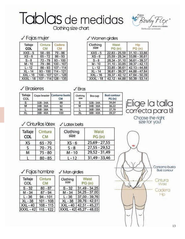 Fajas BodyFlex High-Control Knee Length with Thing Straps Ref 5008