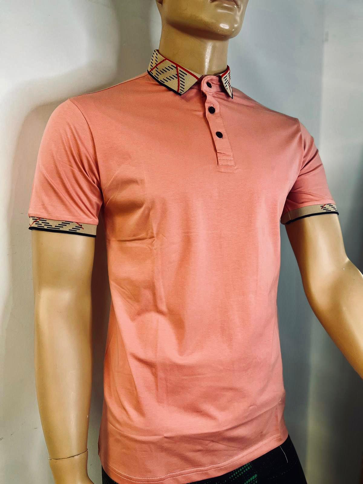 Print Contrast Trim Polo Shirt