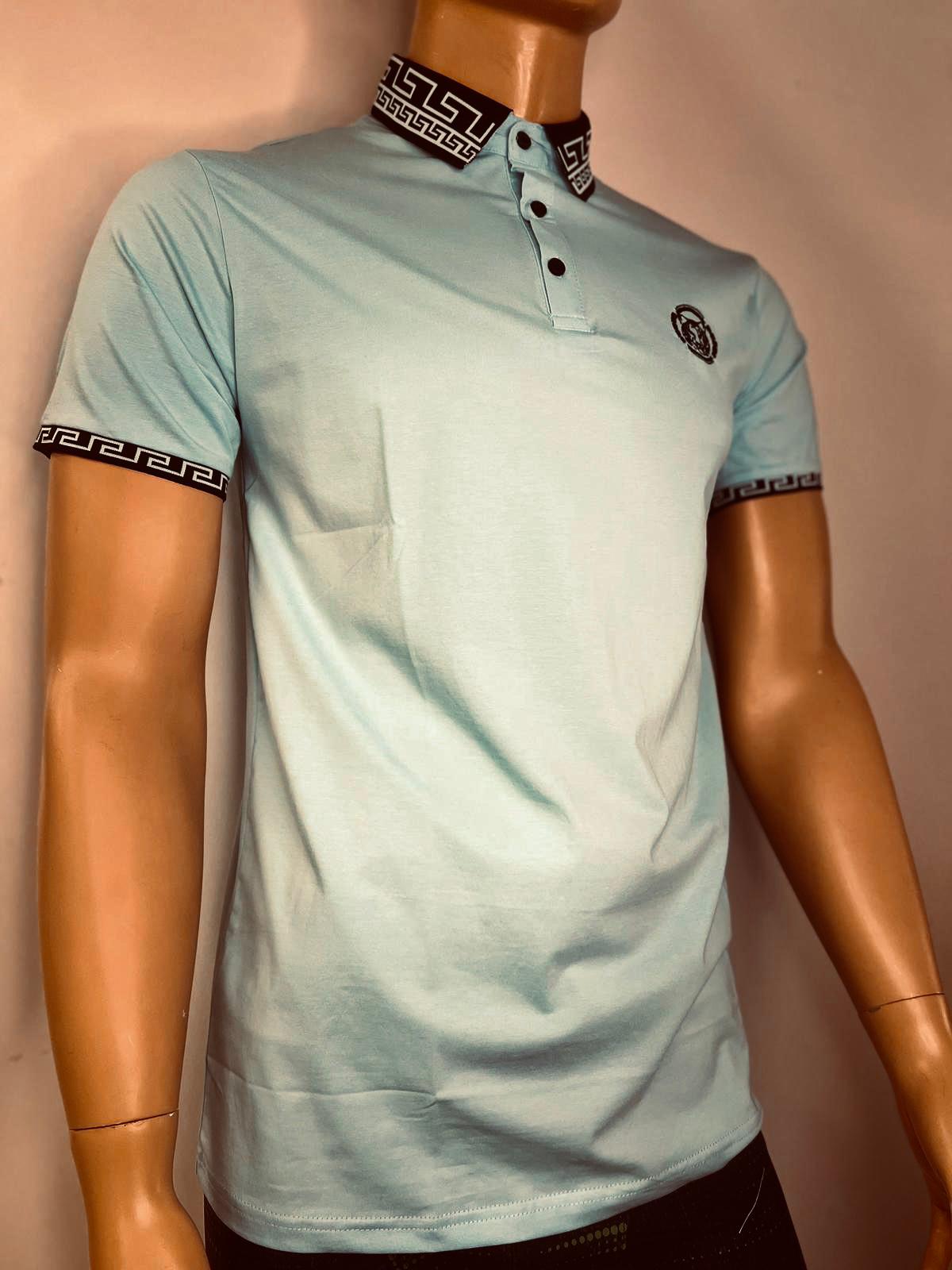 Print Contrast Trim Polo Shirt