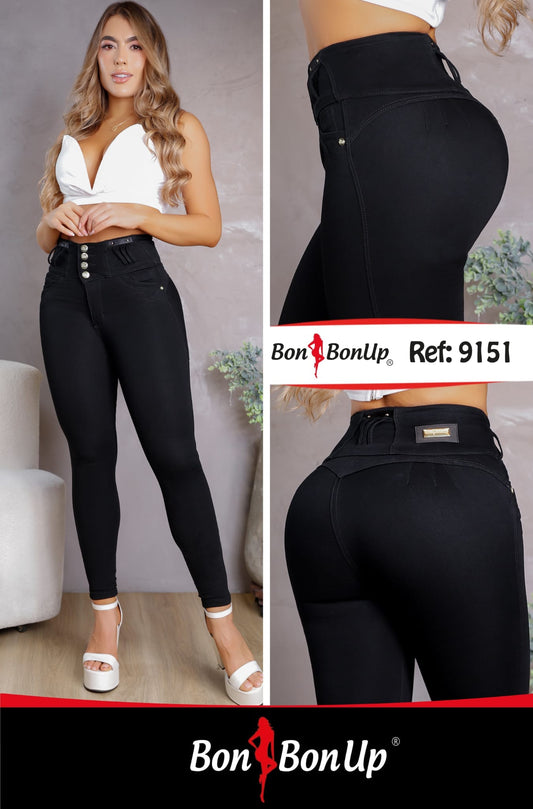 Bon Bon Up 9151 High Waist Skinny Colombian Jeans – Black
