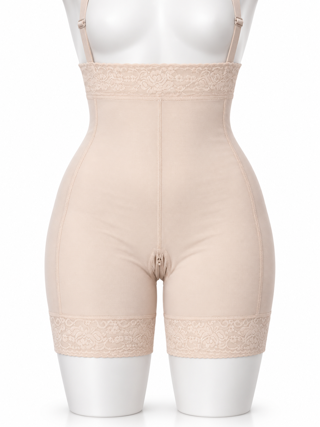 High-Waisted Shaping Shorts with Pre-Shaped Butt Lift & Lace Trim – MC029