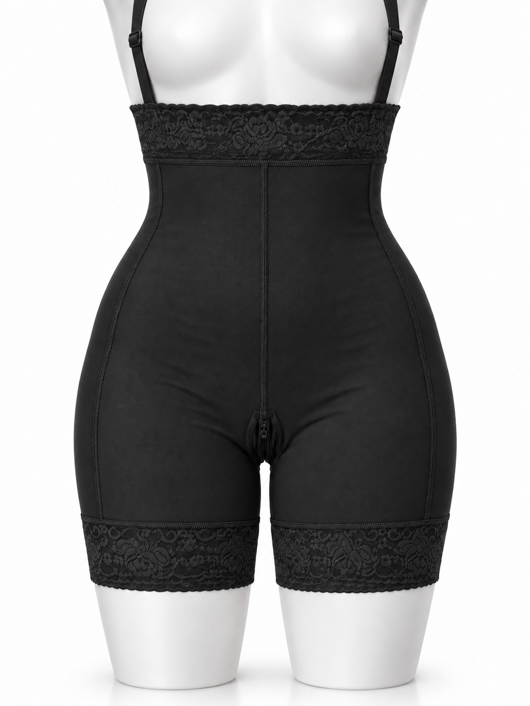 High-Waisted Shaping Shorts with Pre-Shaped Butt Lift & Lace Trim – MC029