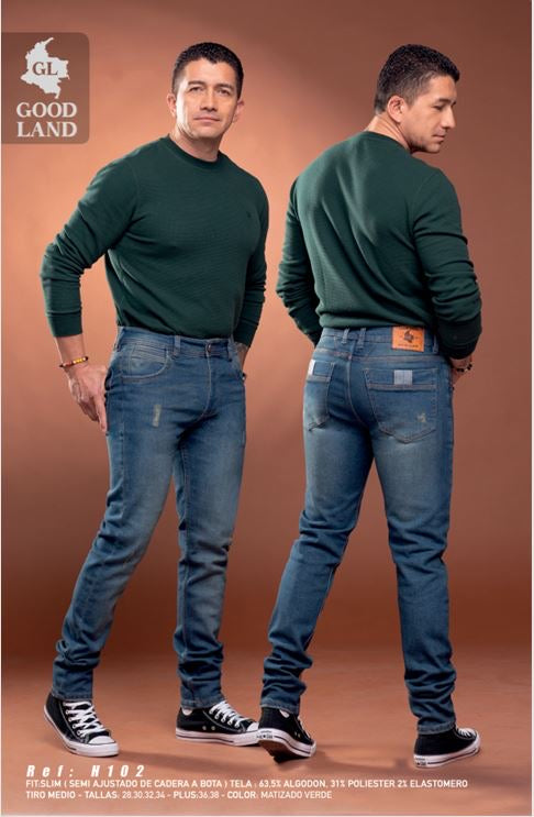 GOOD LAND Men’s Slim Fit Jeans – Ref. H102