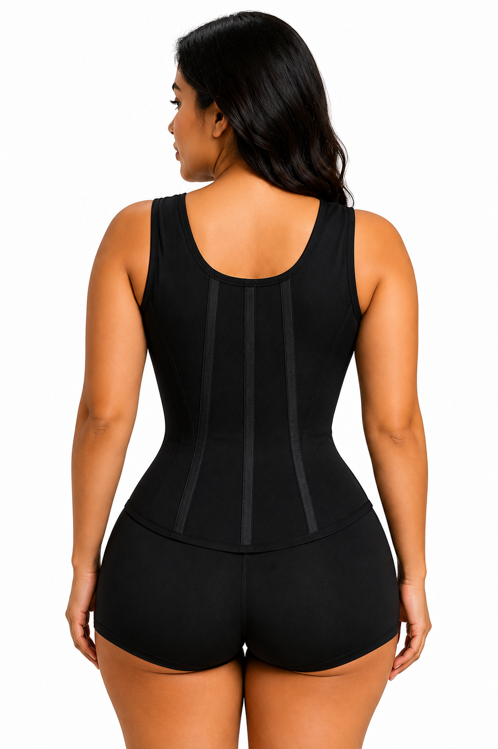 Comfort 360 Shapewear Vest with Built-In Bra – High Compression, 11 Steel Bones, 3 Hook Levels & Front Zipper MC041